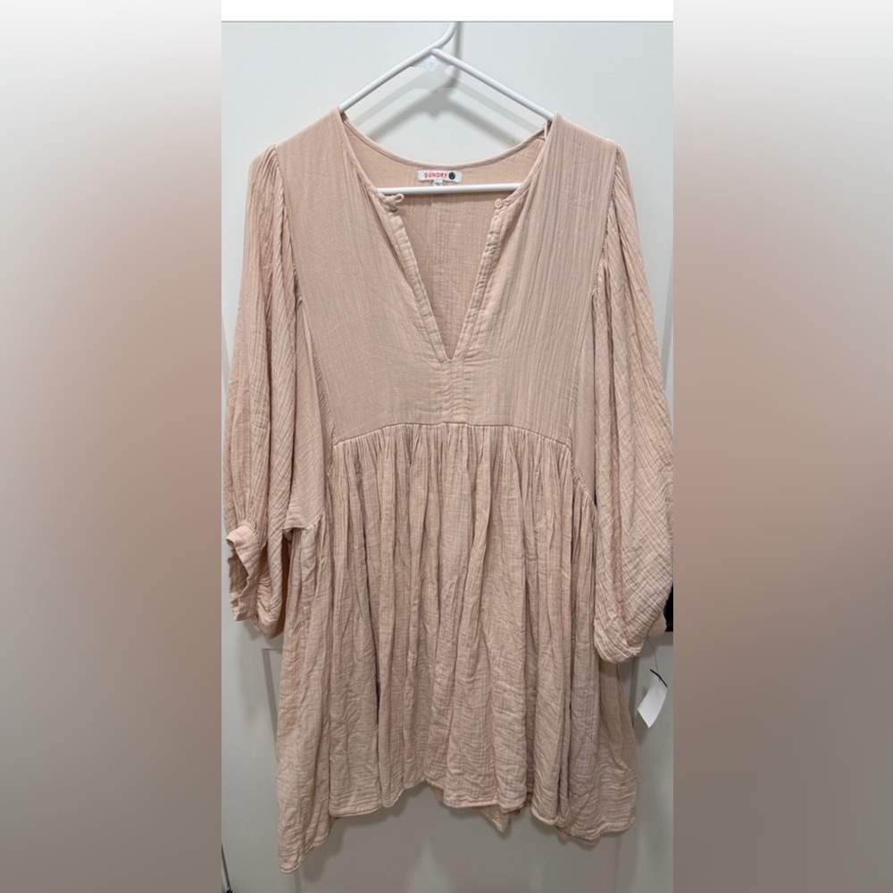 Sundry Boho Dress Gauze Blush Pink Size 3 Anthropologie